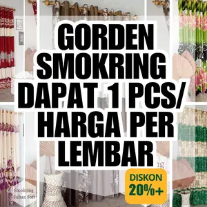 Gorden Semokring  Jendela maupun Pintu Ukuran 110cm x210cm Bahan Katun Polymicro Halus danTebal Dekorasi