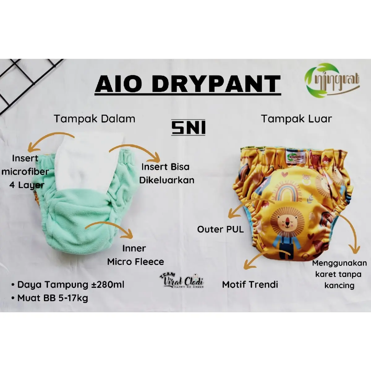Clodi Ningrat AIO JUMBO DRYPANT untuk bayi dengan berat 15-25kg