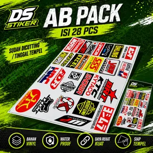 AB Sticker Pack – Paket Stiker Variasi Sponsor Racing | Bahan Hologram & Vinyl, Dipotong Rapi dengan Mesin Cutting
