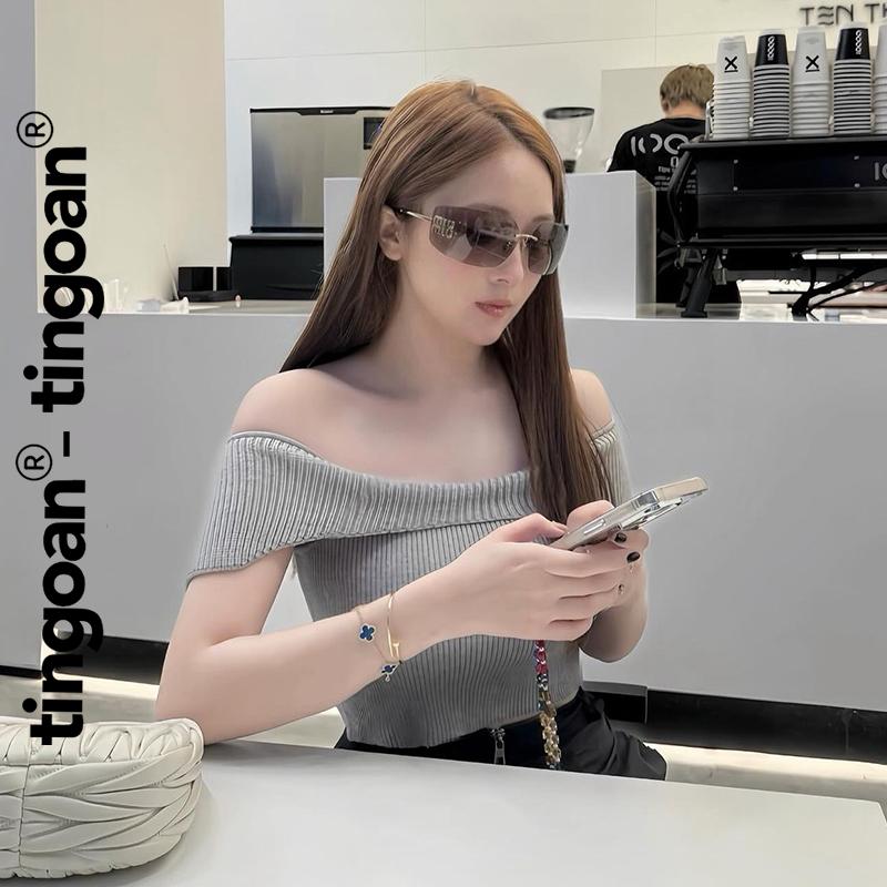   AFF 20%  TINGOAN - Áo trễ vai len xù croptop lượn viền vòm ngực MISSY TOP 