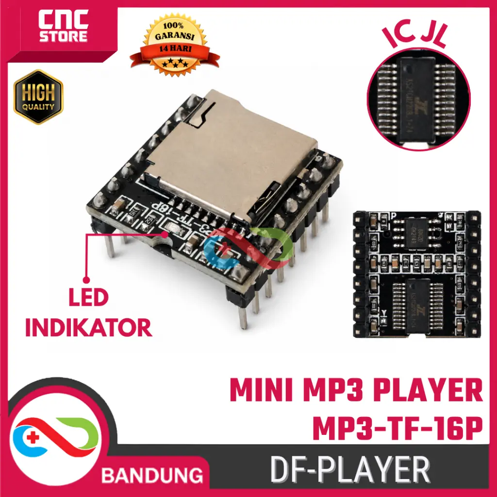 DFPlayer Mini MP3 Player Module MP3-TF-16P – Modul Pemutar MP3 untuk Arduino dan Proyek Elektronik