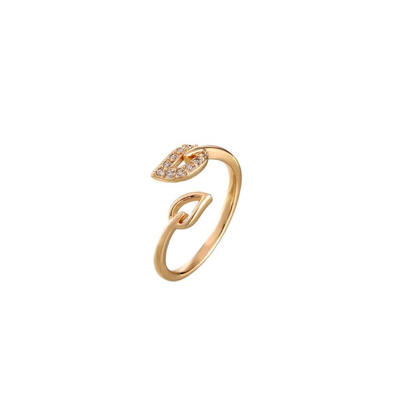 D.G.C Cincin Titanium Wanita Anti Karat Mewah Berlian Emas Fashion Korea Aksesoris Cincin Terbuka Murah D673 2