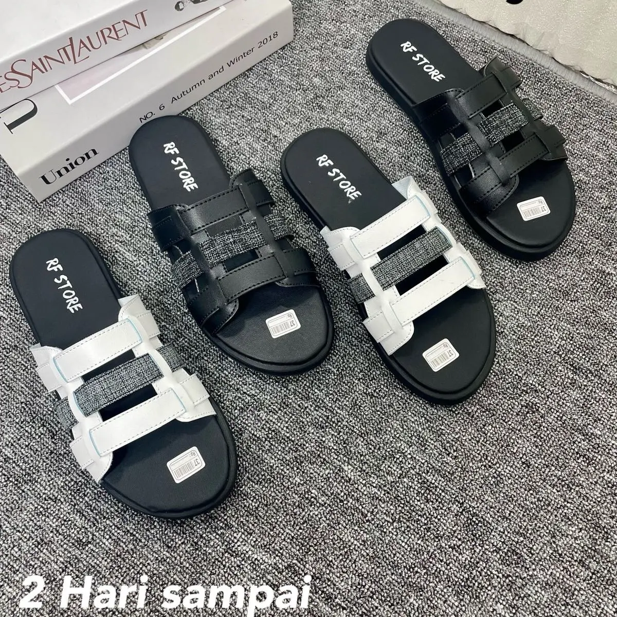 RF STORE ~ savia series Sandal Slop Wanita Sendal Selop Platform Terbaru Kekinian 2025
