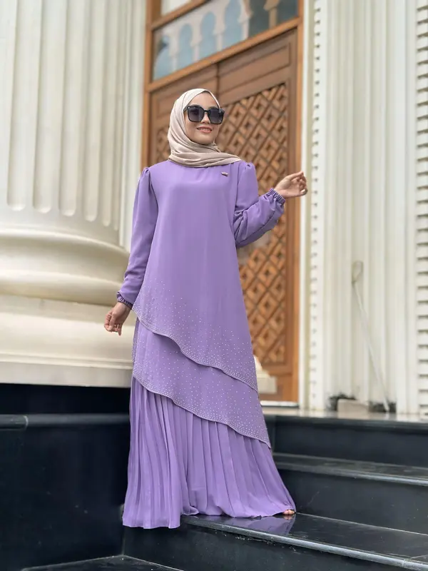 Gamis Malaysia Inara Nella`s Style Ceruty Babydoll Premium mix Payet BY Alika Hijab Fashion 6