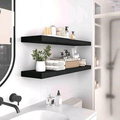 AMBALAN DINDING extra lebar 20cm melayang aestetik elegan dekorasi idaman buat mempercantik rumah anda_ banyak varian ukuran dan warna rak gantung hias 4