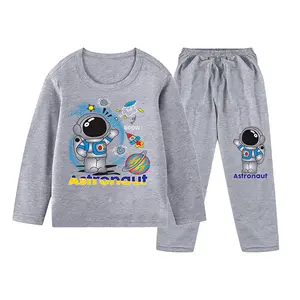 Setelan Panjang Anak Astronot Baju Tidur Piyama Ukuran 1-10 Tahun Anak Laki-laki ID-1644 Nyaman Dicetak DTF Kualitas Tinggi Cocok Untuk Tidur Dan Sehari-hari