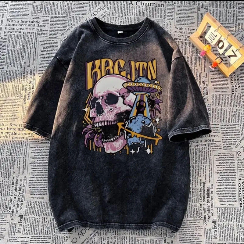 Kaos Oversize Wanita Tengkorak Fullprint (LD106, P65) 1