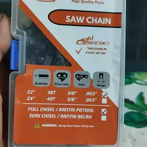Rantai 3/8 Potong Belah 22 24 Inch Senso Chainsaw 5200 5800 38T 40T Mata Bar Gergaji Sinso Kecil