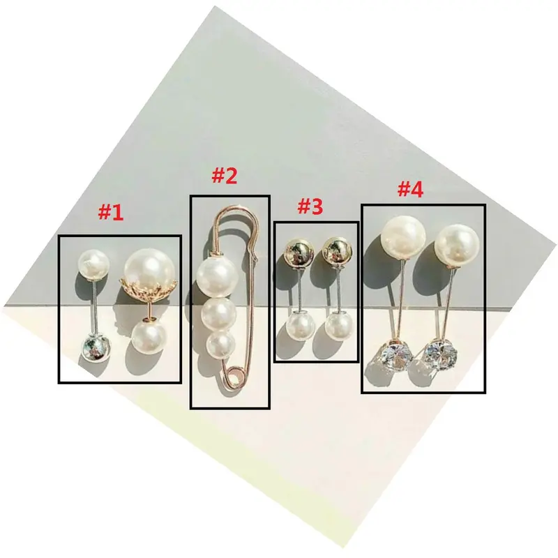 Tuspin PENITI TUSUK Jarum HIJAB Bros Set Tusuk Mutiara Pin Tutup Brooch Aksesoris Jilbab Pakaian 5