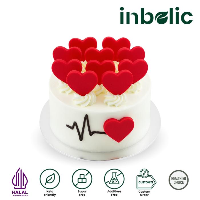 Gambar Inbolic Low Carb Love Heartbeat Cake | Keto-Friendly | Kue Sehat Bebas Gula | Kue Custom Ulang Tahun | Custom Order | PICK-UP ONLY - Cokelat, 16cm dari Inbolic Jakarta Timur Tokopedia