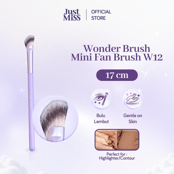 Gambar JUST MISS Mini Fan Brush W12 - Blending, Kuas Make Up, Brush Highilighter Kipas, Peralatan Dandan, Original dari justmiss.id Kab. Tangerang Tokopedia