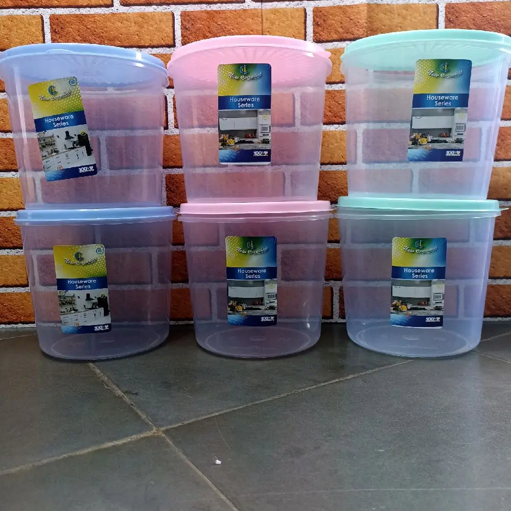 (6pcs)toples new corneluus plastik toples kue kering cemilan kripik dan bumbu 1,5lt Penyimpanan