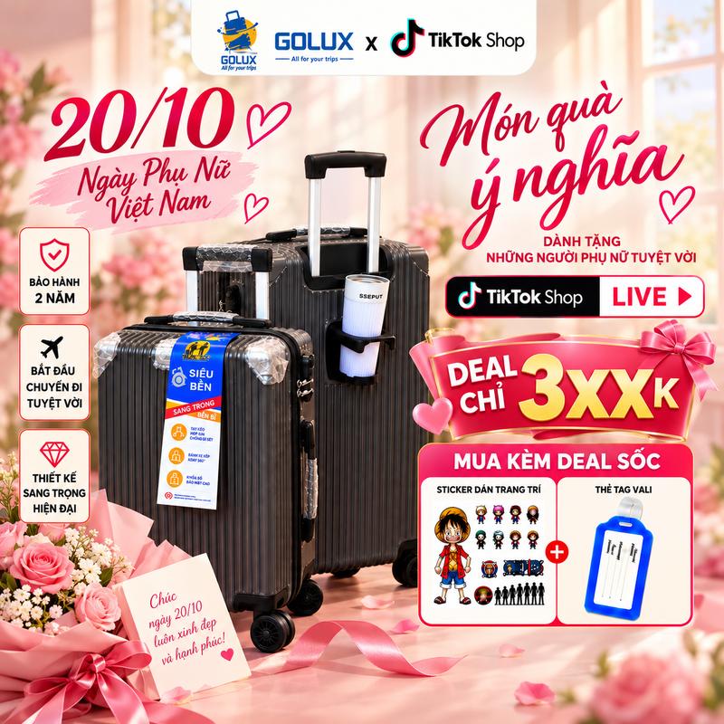 {LINK Size 20}A218Vali Du Lịch Two Brothers - Cao Cấp nhựa ABS bền đẹp chắc chắn giá hợp lý - Tặng tag vali + miếng dán sticke - nhiều ngăn hành lý - vali cho nam và vali đẹp cho nữ