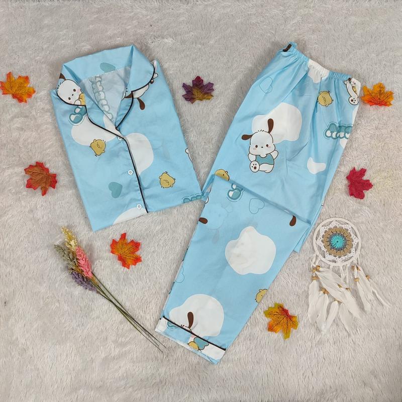 BAJU TIDUR / PIYAMA WANITA DEWASA XL (LD 110 CM), LENGAN PANJANG & CELANA PANJANG 1