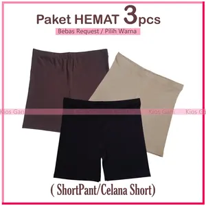 Paket Hemat isi 3pcs Hotpants/Shotpants/Celana Shotpants/Legging Hotpants/Legging Shotpants/Celana Daleman Wanita Harian Nyaman Shorts  Pendek Santai Karet Bawahan Dalaman Kulot Dewasa Dewasa Tebal