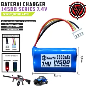 Baterai Tembakan Jelly / Baterai RC Mainan Tipe Li-ion 2Cell 14500 7,4V SOKET JST XH 4 PIN