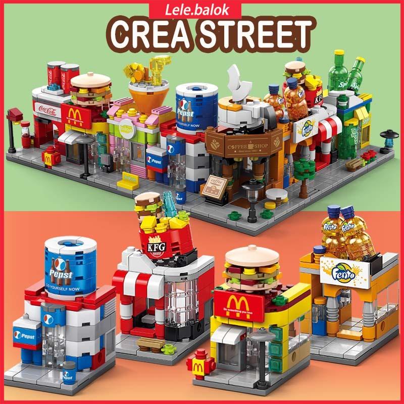 Mainan Balok  Mini Toko sudut McDonald's 3D Puzzle Susun Edukasi Mainan Mainan Anak 0