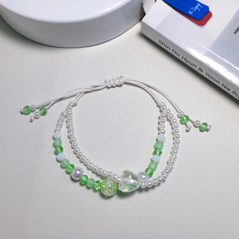 Snow White bracelet | Gelang manik manik tali serut 2 layer aestethic bracelet by sweetlist gelang mutiara aesthetic 2