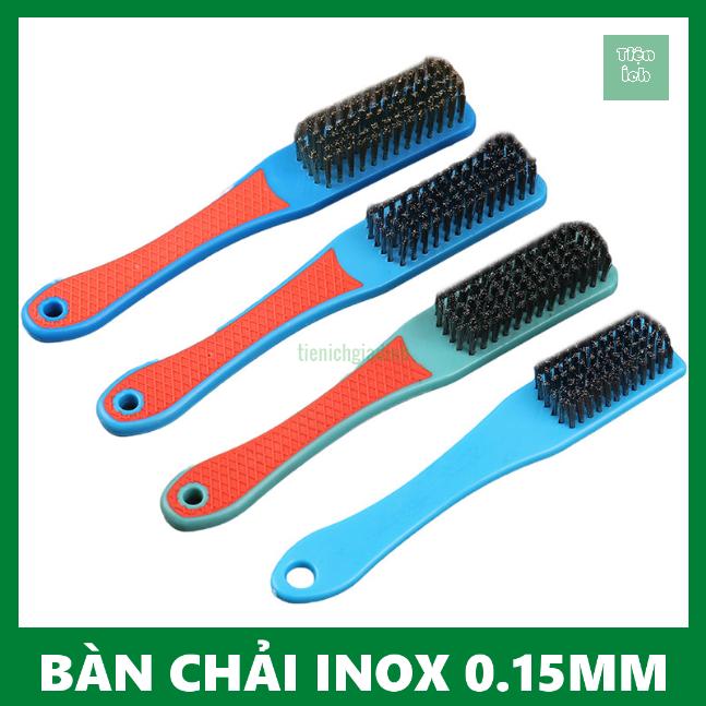 Bàn chải sợi inox 0.15mm cán nhựa ABS – Đánh Bóng chà cọ thân cây cảnh tẩy rỉ sét vệ sinh máy móc thiết bị bề mặt kim loại