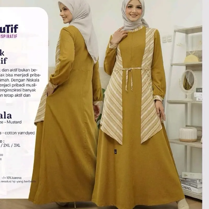 Gamis Mutif Promo diskon dress katun harian busui original ootd hijab Syari terbaru kekinian 2