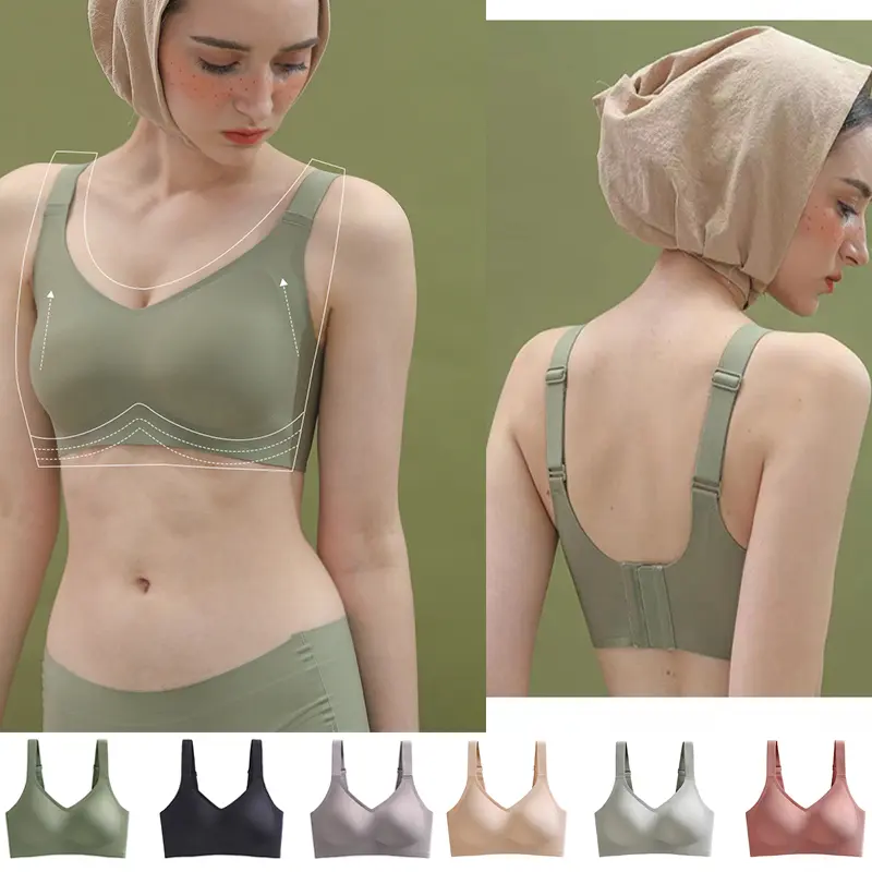 M-3XL  Japan-SUJI-jelly-bra Seamless Bra Plus Size Wire Free Brassieres Woman's Underwear  Summer Pad Women's Intimates Lingerie Femme Underwear