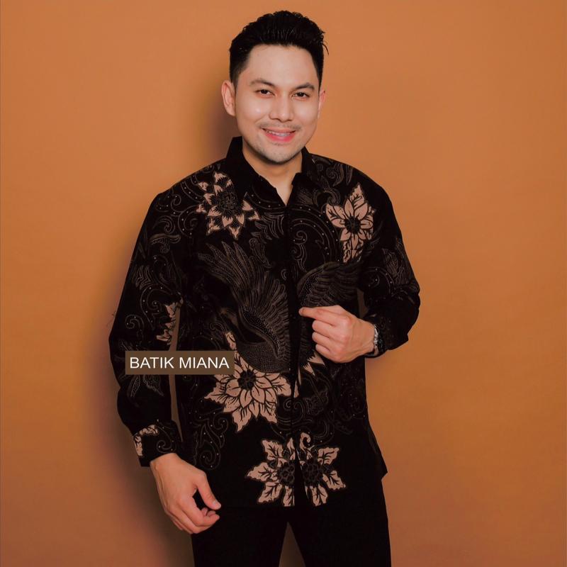 Kemeja Batik Pria ADINATA Bahan Katun Halus Lapis Furing Motif Bunga Reguler Fit Outfit Kondangan Nyaman 3