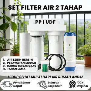 Paket Filter Air 2 Tahap -PPF + UDF 10" – Housing Transparan dan Putih