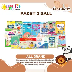 [PAKET 2 BALL] Mamypoko XtraKering/BabyHappy/FITTI/SkinComfort/Slim/RoyalSoft/Sweety/Makuku/Berries/Mamamia/Fluffy/Merries