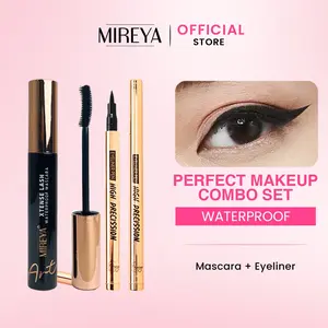 Mireya The Art Bundle - Mireya Mascara Xtense Lash Waterproof + Eyeliner Pen High Precission – Maskara Long Lasting 24H + Pensil Alis / Eyeliner