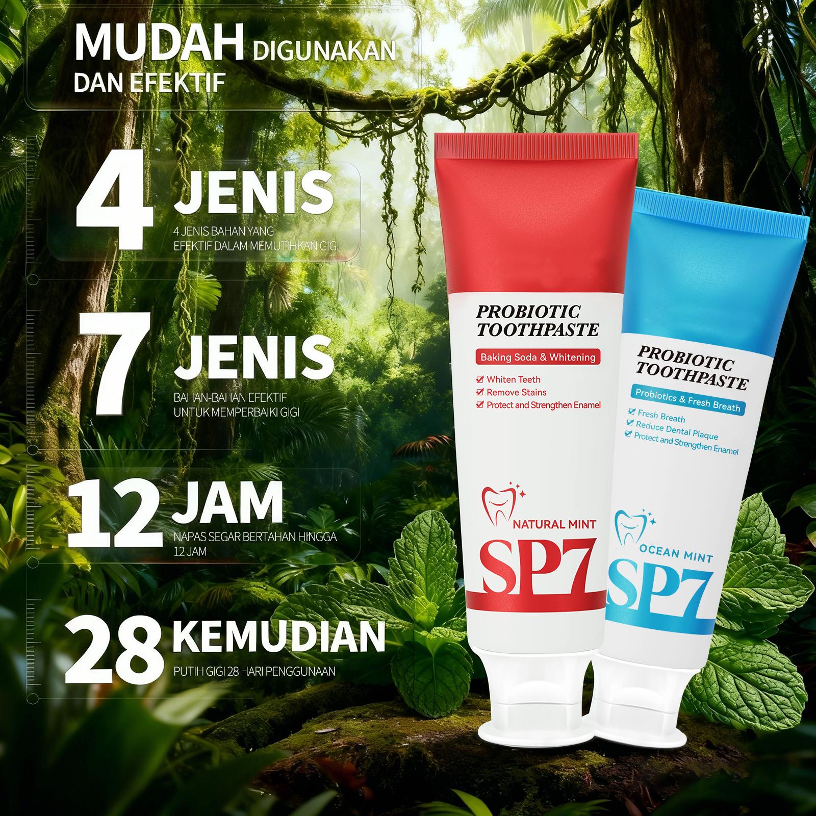 【Pengiriman Biru Merah Acak】Pasta Gigi Probiotic Mint Ringan untuk Kesegaran Napas dan Kebersihan Mulut