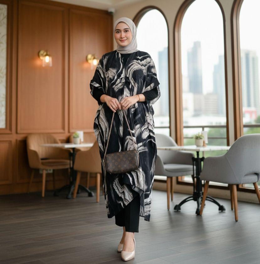 Kaftan Premium Motif Terbaru 2026 Gamis Mewah Rayon Super,Baju Lebaran Terbaru Muslim Wanita Remaja