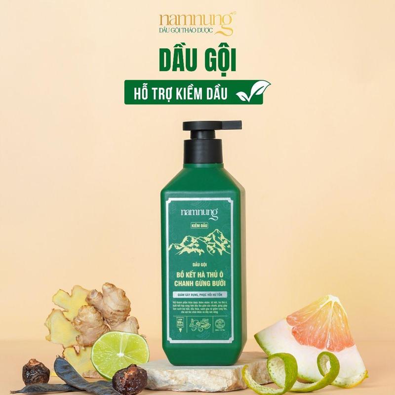 Dầu Gội Giảm Rụng Kiềm Dầu Thảo dượċ NAMNUNG Giảm Gàu Phồng Tóc Dùng Cho Tóc Nhanh Bết 500Ml