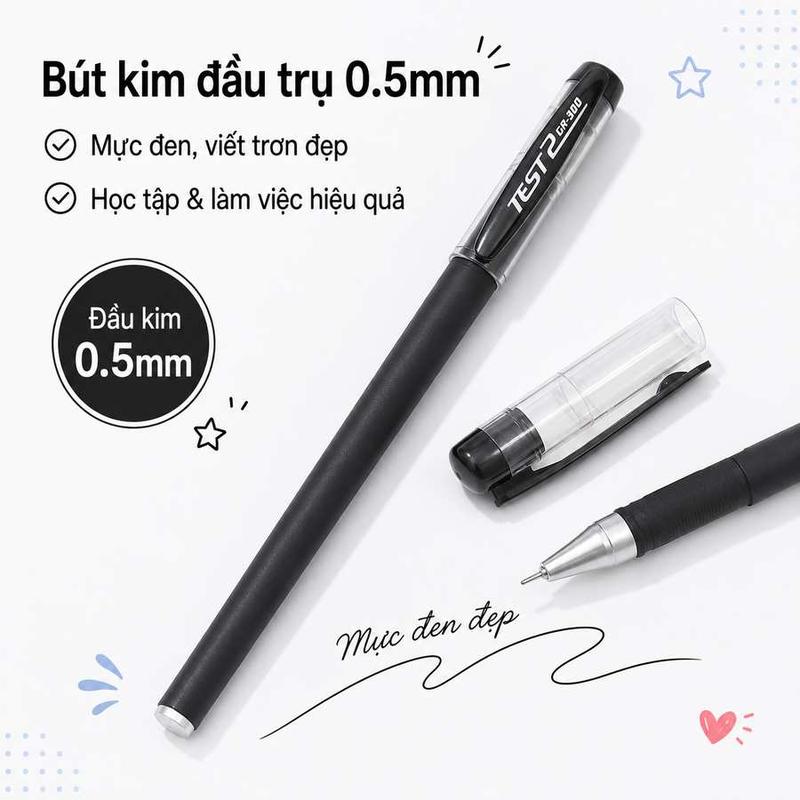 Bút bi màu đen mờ trung tính, văn phòng phẩm doanh nghiệp, bút viết bài kiểm…