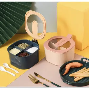 [ K28 tempat bumbu kekinian ] Tempat bumbu dapur 4 sekat Seasoning