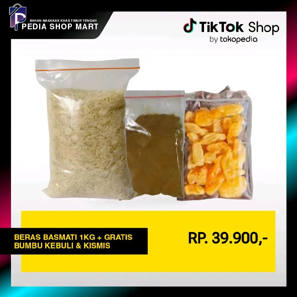 Beras Basmati 1kg + Gratis Bumbu Kebuli & Kismis Organik Arabian Food