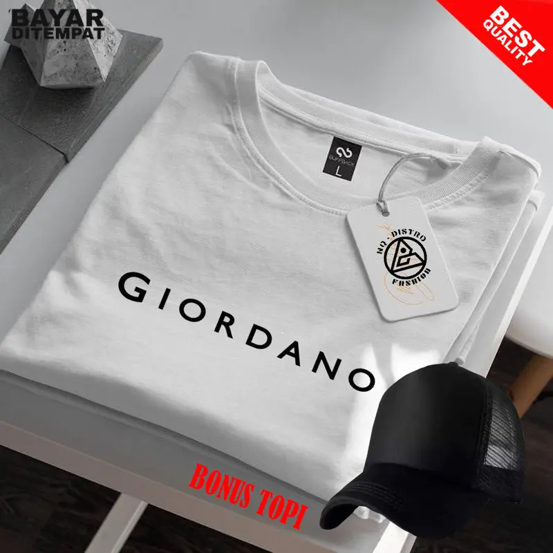 COD BONUS TOPI Baju Kaos GRDN text hitam /Baju Kaos Pria Lengan Pendek / TShirt Distro Cotton Combed 30s Premium 0