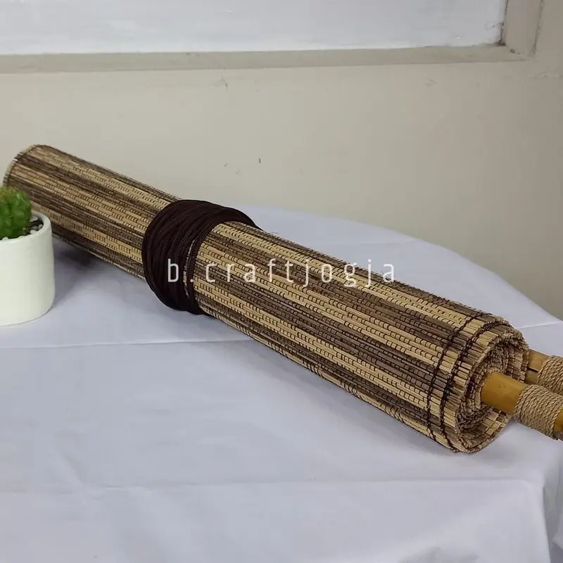 Kerai Tirai Gorden Gulung Lidi Tenun Motif Zebra Lebar 70 Panjang 2 s/d 3 meter Kerajinan Jogja 4