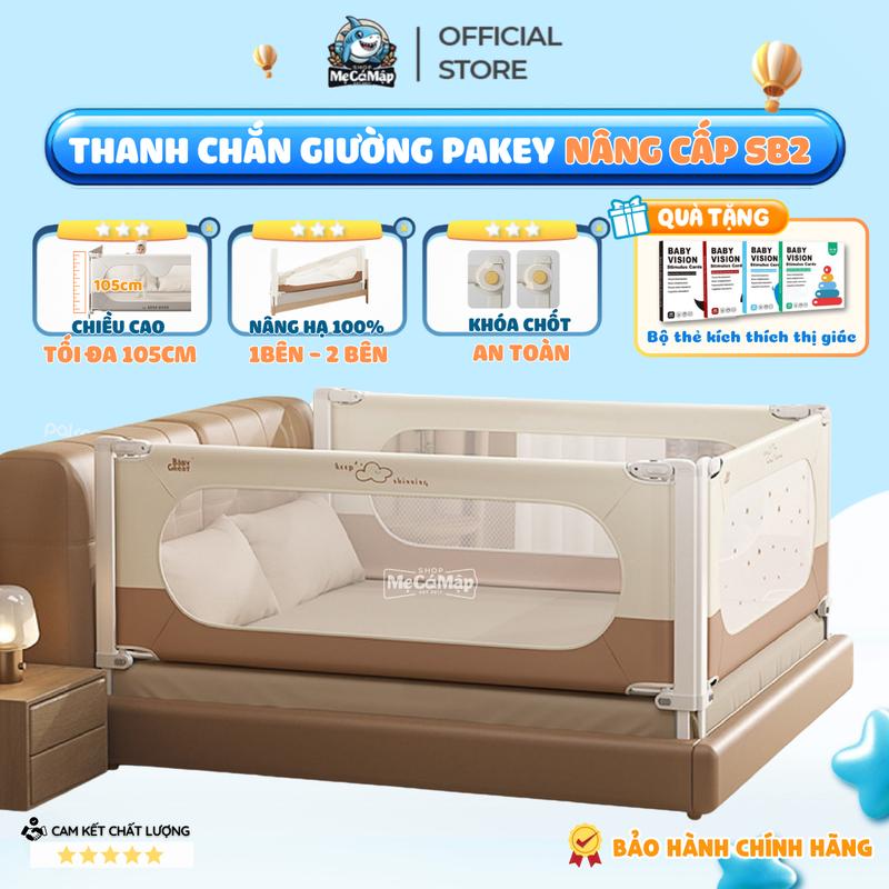   Nâng Cấp  Thanh Chắn Giường Cho Bé Pakey Nâng Hạ 1 Bên 2 Bên Dễ Dàng,Thanh Chặn Giường Khung Cao 105cm Cải Tiến Khóa Kép Cố Định 