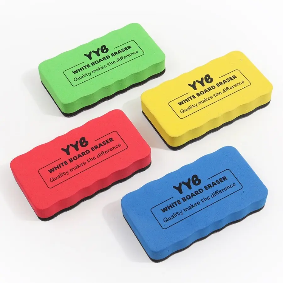 4 Pcs Classroom Board Erasers Dry Erase Eraser Magnetic Whiteboard Markers Eraser Ideal for Home Office Chalkboard Glass 4 Colors