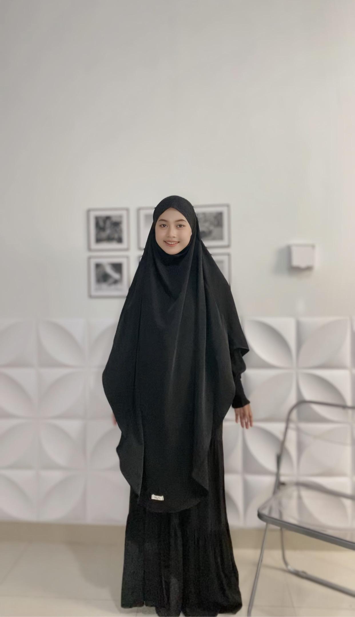 ZERA French Khimar Bandana OVAL bahan Marbela luxuryAnti UV Protection by Nisin.id