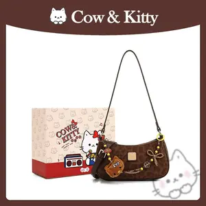 [Shanty X Cow&Kitty] - Tas Bahu Coklat Motif Leopard Unik