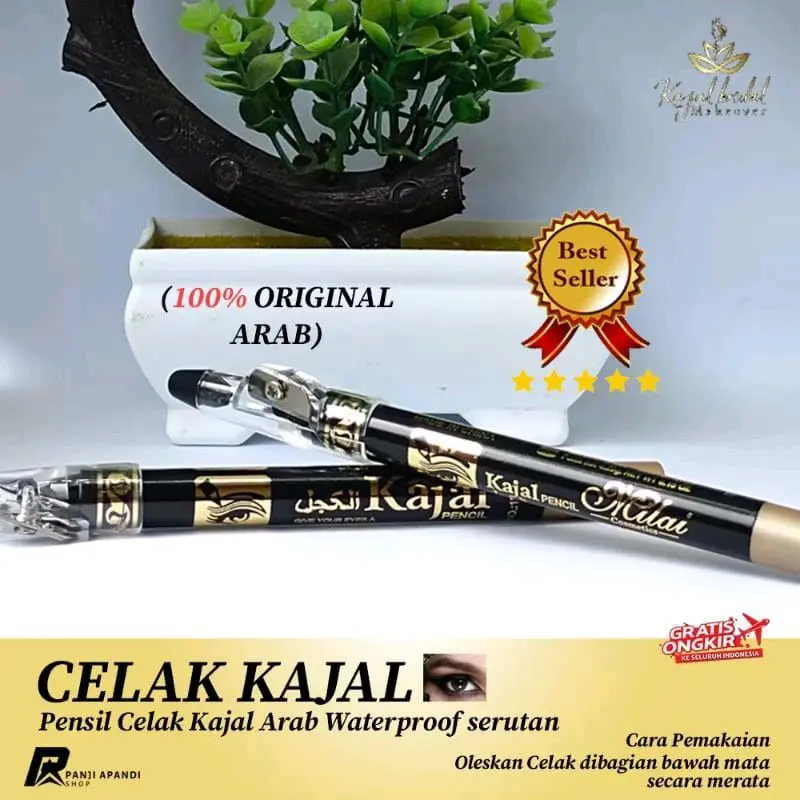 CELAK KAJAL IMPORT ARAB || CELAK MATA KAJAL PENSIL RAUTAN Eyeliner Pencil Hitam Waterproof 4