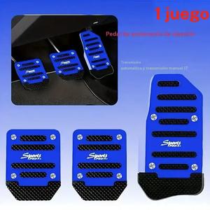 Juego de 3 pedales antideslizantes para automóvil de aleación de aluminio, accesorios para automóvil, diseño ergonómico, duraderos y ligeros, cubierta para pedal del freno para transmisión manual