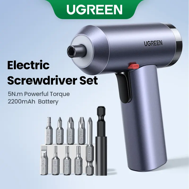 UGREEN Electric Screwdriver Set Cordless Tool Kit Precision Screwdriver with Carry Case Drill Tool Set USB Power Rechargeable Battery Model: 15712