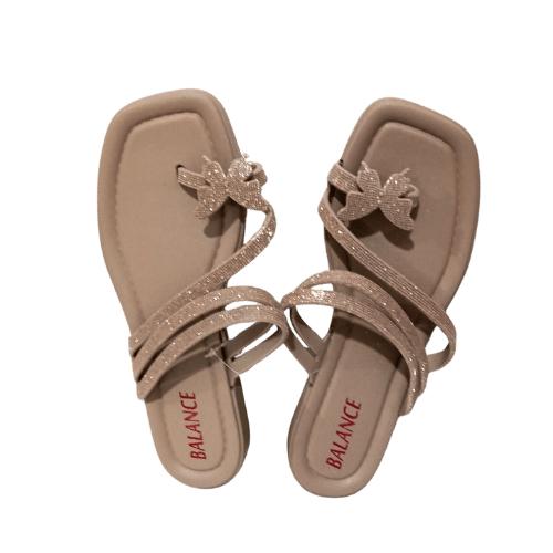 Sandal Slop Jepit Wanita Karet Jelly Import Glitter Butterfly BALANCE 2302-3K Pink Hitam Sendal 2