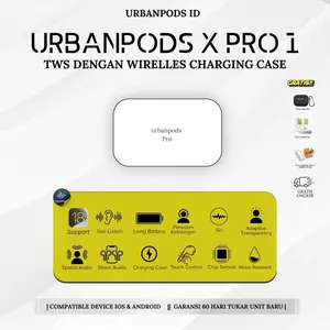 UrbanPods X PRO 1 TWS Earphone Bluetooth Wireless Charging Case