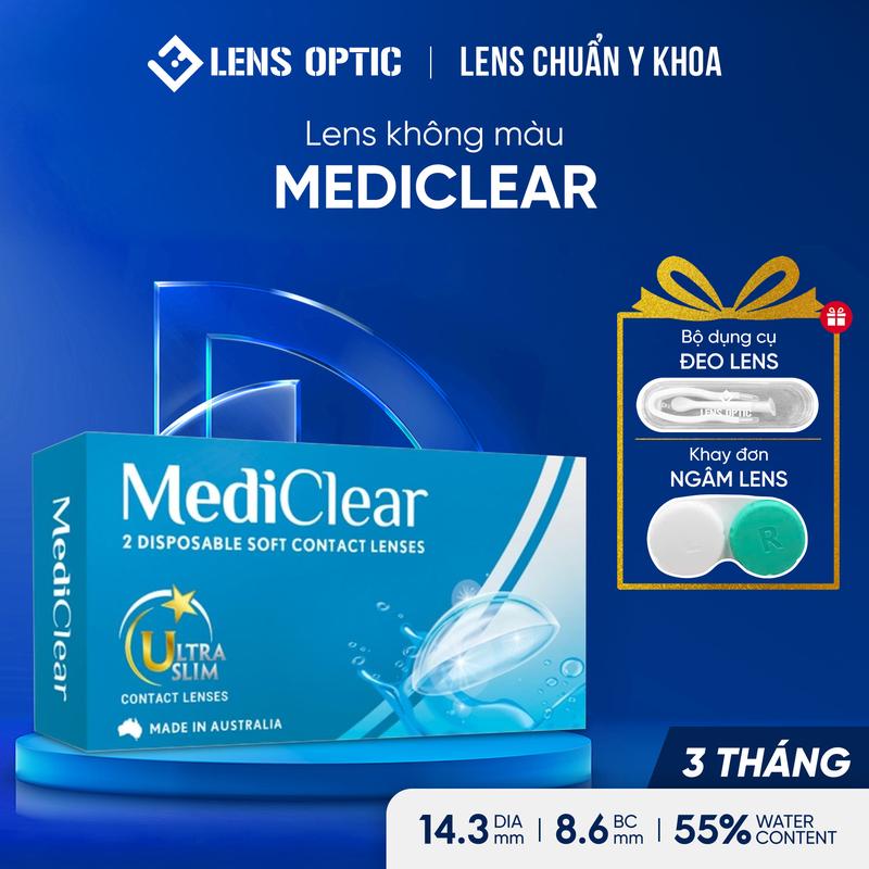 Kính áp tròng Mediclear trong suốt dùng 3 tháng