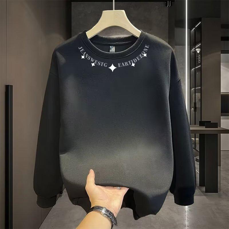  Áo Nỉ Cổ Tròn Dáng Rộng Cho Nam Áo Dài Tay In Màu Trơn Đa Năng Hợp Thời Trang Ngoại Cỡ 