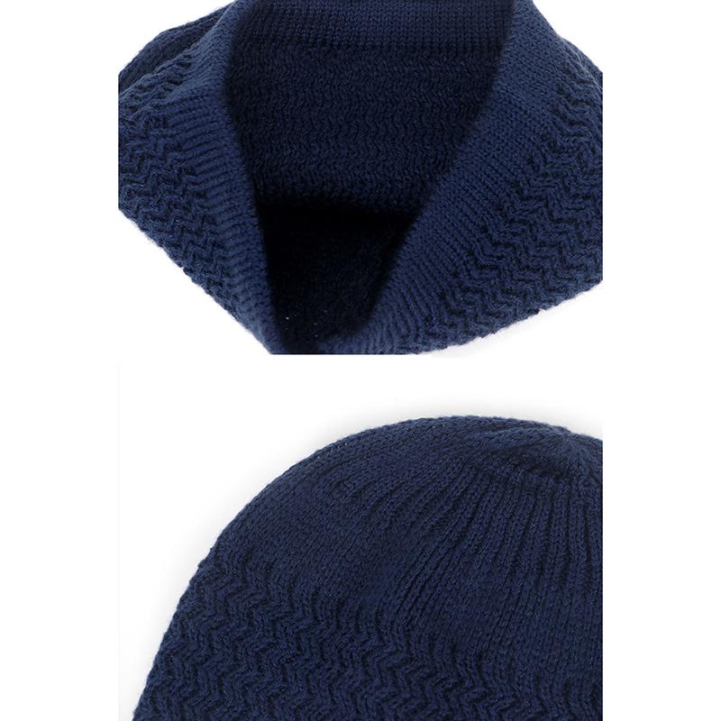 Product Introduction of [Feeling Youth] 1pc Unisex Warm Hat Knitted Hats Men's and Women's Wave Jacquard Neutral Dome Wrap Head Cap 27