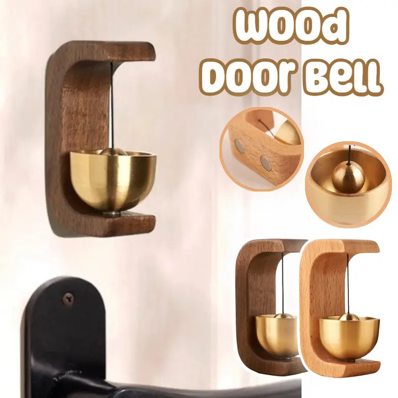 Door Bell Japanese Style Magnetic Self-adhesive Brass Doorbell Chimes Crafts Gifts Home Door Decor